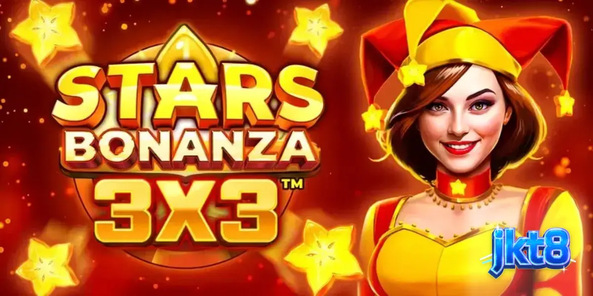 Tampilan visual slot Stars Bonanza 3x3 dengan nuansa kosmik dan buah-buahan.